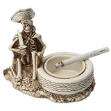 Maxbell Creative Pirate Skull Ashtray Home Store Halloween Statue Resin Sculptures