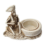 Maxbell Creative Pirate Skull Ashtray Home Store Halloween Statue Resin Sculptures