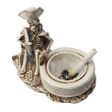 Maxbell Creative Pirate Skull Ashtray Home Store Halloween Statue Resin Sculptures