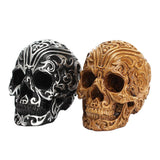 Maxbell Resin Totem Skull Statue Craft Statues Decoration Art Figurines Brown