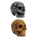 Maxbell Resin Totem Skull Statue Craft Statues Decoration Art Figurines Brown