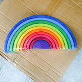 Maxbell Handmade Wooden Rainbow Stacking Stacker Toddler Montessori Toy
