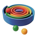 Maxbell Handmade Wooden Rainbow Stacking Stacker Toddler Montessori Toy