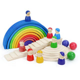 Maxbell Handmade Wooden Rainbow Stacking Stacker Toddler Montessori Toy