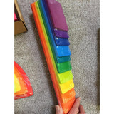 Maxbell 11PCS Handmade Wooden Rainbow Building Blocks Boards Toddler Montessori Toy