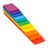 Maxbell 11PCS Handmade Wooden Rainbow Building Blocks Boards Toddler Montessori Toy