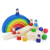 Maxbell Kids Baby Toddler Wooden Stacking Blocks Educational Toys Unpainted