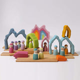 Maxbell Wooden Stacking Blocks Nesting Education Toy for Baby Toddlers Kids House