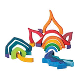 Maxbell Wooden Rainbow Building Blocks Stacking Kids Hand-Eye Puzzle Educational Toy