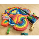 Maxbell Wooden Rainbow Building Blocks Stacking Kids Hand-Eye Puzzle Educational Toy