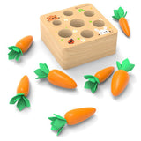 Maxbell Wooden Peg Board Baby Finger Grasping Carrot Toy Playkit Early Educational