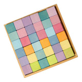 Maxbell 36Pcs 4cm Wooden Building Blocks Toy Kids Hand-Eye Puzzle Educational Toy