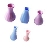 Maxbell 5pcs 1/12 Dollhouse Miniature Porcelain Vases Photography props Mini Vase