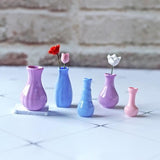Maxbell 5pcs 1/12 Dollhouse Miniature Porcelain Vases Photography props Mini Vase