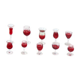 Maxbell 10pcs Wine Glass Goblet Simulation Furniture for Miniature Dollhouse Accs