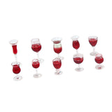 Maxbell 10pcs Wine Glass Goblet Simulation Furniture for Miniature Dollhouse Accs
