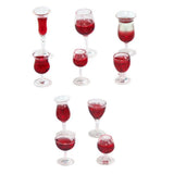 Maxbell 10pcs Wine Glass Goblet Simulation Furniture for Miniature Dollhouse Accs