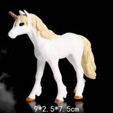 Maxbell Unicorn Fantasy Horse Model Pegasus Figurine for Home Decor Toys Yellow