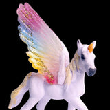 Maxbell Fantasy Horse Model Mythical Pegasus Figures Ornaments Toys Purple Rainbow