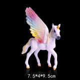 Maxbell Fantasy Horse Model Mythical Pegasus Figures Ornaments Toys Purple Rainbow