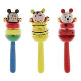 Maxbell Wooden Cute Animal Handheld Baby Rattles Shaking Toys Bells Noise Maker