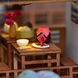 Maxbell 1/24 DIY Miniature Dollhouse Kits Chinese Inn with Furniture LED Lights Set