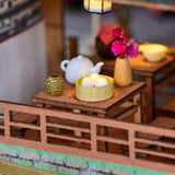 Maxbell 1/24 DIY Miniature Dollhouse Kits Chinese Inn with Furniture LED Lights Set