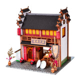Maxbell 1/24 DIY Miniature Dollhouse Kits Chinese Inn with Furniture LED Lights Set