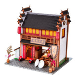 Maxbell 1/24 DIY Miniature Dollhouse Kits Chinese Inn with Furniture LED Lights Set