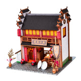 Maxbell 1/24 DIY Miniature Dollhouse Kits Chinese Inn with Furniture LED Lights Set