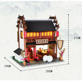 Maxbell 1/24 DIY Miniature Dollhouse Kits Chinese Inn with Furniture LED Lights Set