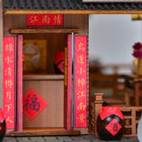 Maxbell 1/24 DIY Miniature Dollhouse Kits Chinese Inn with Furniture LED Lights Set