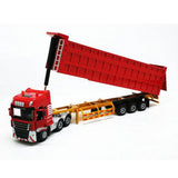 Maxbell Transporter Semi-trailer Model 1:50 Toy Kids Children Birthday Gifts Red