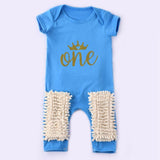 Maxbell Infant Kid Mop Crawl Romper Jumpsuit Short Sleeve Cotton Newborn Babies 73cm D