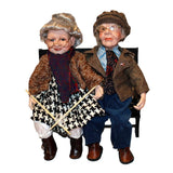 Maxbell Gentleman Porcelain Doll Collectible Grandpa Figurines Stand 45cm