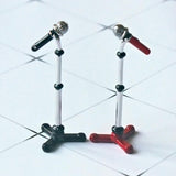 Maxbell 1/12 Dollhouse Mini Plastix Microphone with Stand Models Toy Decoration
