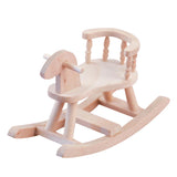 Maxbell 1/12 Dollhouse Miniature Unpainted Wooden Rocking Horse Model Toys Accessory