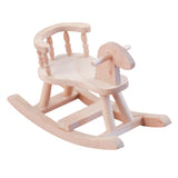 Maxbell 1/12 Dollhouse Miniature Unpainted Wooden Rocking Horse Model Toys Accessory