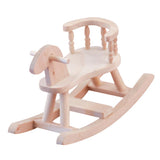 Maxbell 1/12 Dollhouse Miniature Unpainted Wooden Rocking Horse Model Toys Accessory