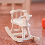 Maxbell 1/12 Dollhouse Miniature Unpainted Wooden Rocking Horse Model Toys Accessory