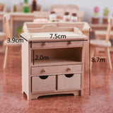 Maxbell 1/12 Dollhouse Miniature Furniture Living Room Storage Cabinet Set
