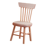Maxbell 1/12 Dollhouse Miniatures Furniture Wooden Unpainted Mini Chair Model Decor