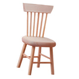 Maxbell 1/12 Dollhouse Miniatures Furniture Wooden Unpainted Mini Chair Model Decor