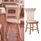Maxbell 1/12 Dollhouse Miniatures Furniture Wooden Unpainted Mini Chair Model Decor