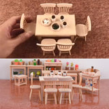 Maxbell 1/12 Dollhouse Miniatures Furniture Wooden Unpainted Mini Chair Model Decor
