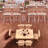 Maxbell 1/12 Dollhouse Miniatures Furniture Wooden Unpainted Mini Chair Model Decor