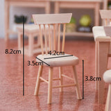 Maxbell 1/12 Dollhouse Miniatures Furniture Wooden Unpainted Mini Chair Model Decor