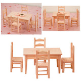 Maxbell 1: 12 Doll House Mini Log Table And Chair Set Furniture Scene Ornaments