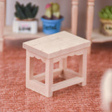 Maxbell 1:12 Scale Wooden Stool Dollhouse Miniatures Furniture Shelf Rack Wood