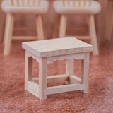 Maxbell 1:12 Scale Wooden Stool Dollhouse Miniatures Furniture Shelf Rack Wood